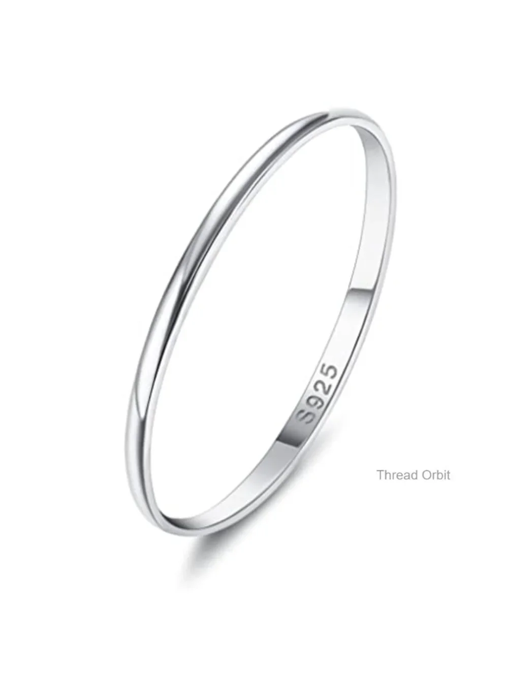 Solid 925 Sterling Silver Plain Stackable Ring Band Wedding Ring Comfort Fit